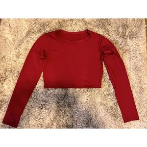Red long sleeves crop top